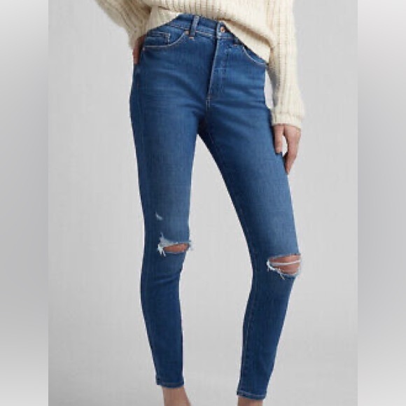 Express Denim - Express Women 2S Ripped Denim Stretch Supersoft High Rise Skinny Jeans NWT